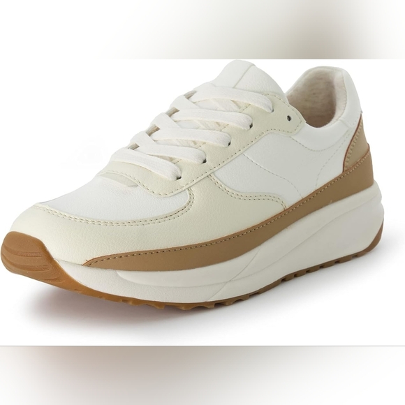 Cushionaire Women's White and Tan Sneakers - Picture 3 of 16